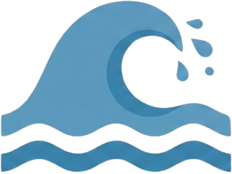 Blue ocean wave water icon